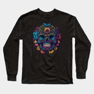 Mexican Sugar Skull Art: A Traditional Celebration Long Sleeve T-Shirt